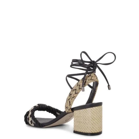 Dolce Vita black cream Prim Ankle Wrap Pointed Toe block heel Sandals size 11 - Picture 4 of 8
